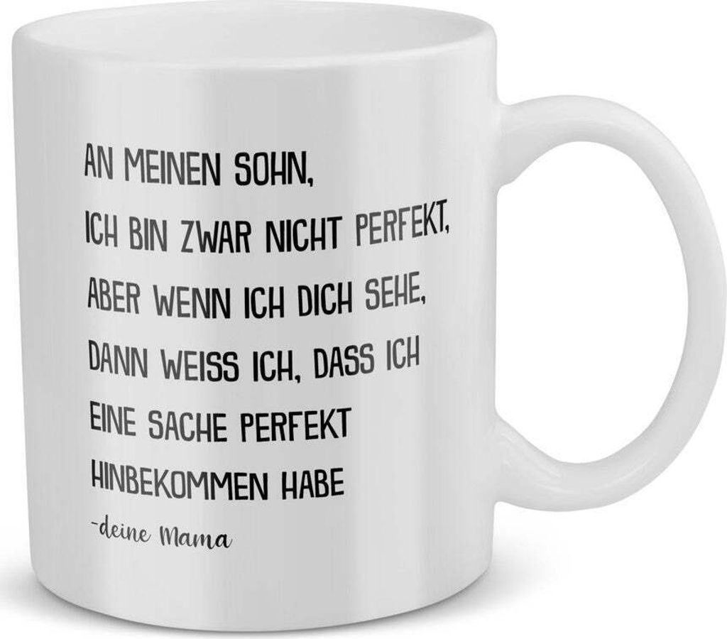 22Feels Sohn Geschenk von Mama Geburtstag 18 Jahre Kinder Tasse Teenager Abitur Master Bachelor Uni Abschluss Firmung Konfirmation Meistertitel Wei...