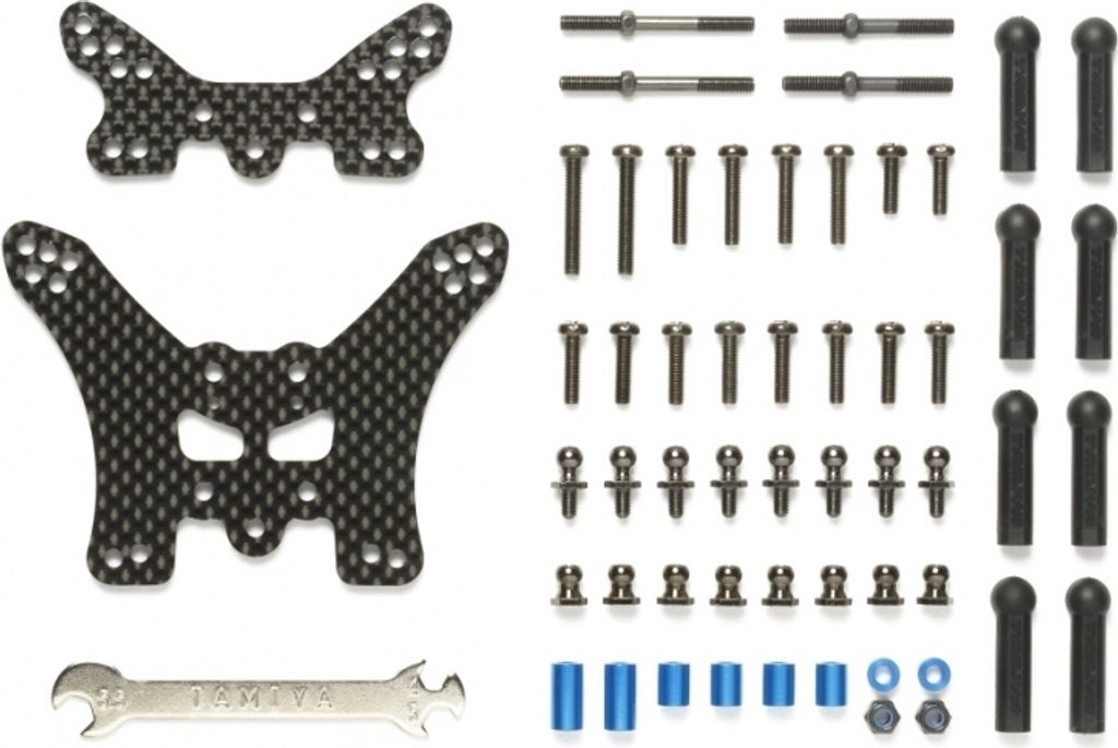 Tamiya TT-02B Carbon Dämpferbrücken-Set V/H