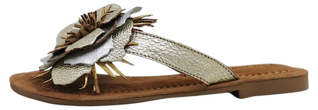 Lazamani Damen Pantolette Hilde gold