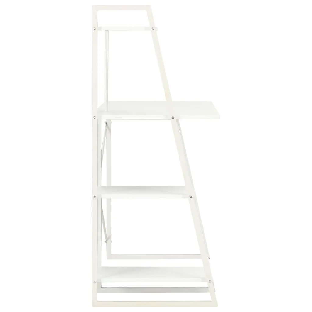 Bureau d'ordinateur blanc avec bibliothèque intégrée 102 cm - vidaXL