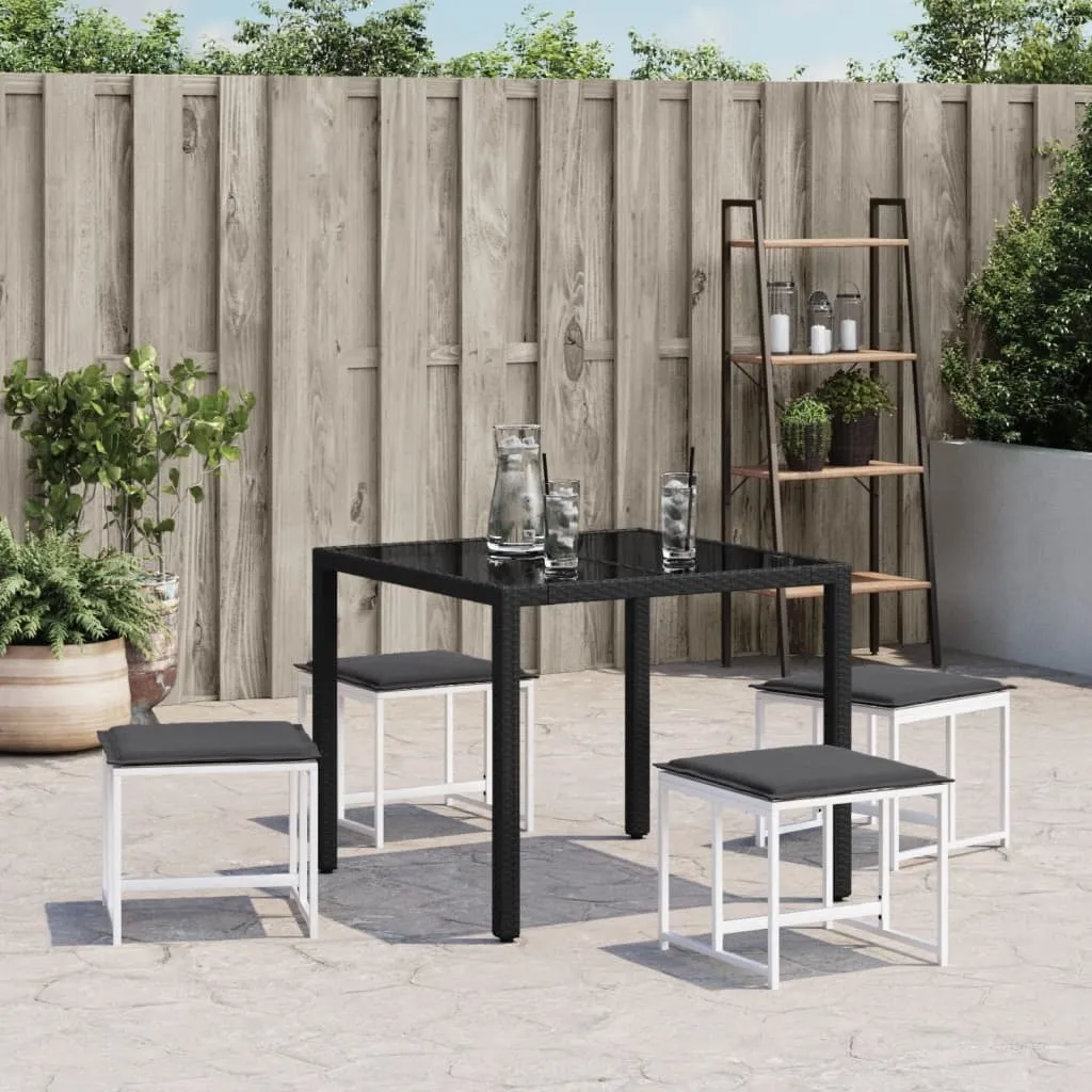 4 Sgabelli da Giardino Bianchi con Cuscini - Offerta Acciaio e Textilene - 3