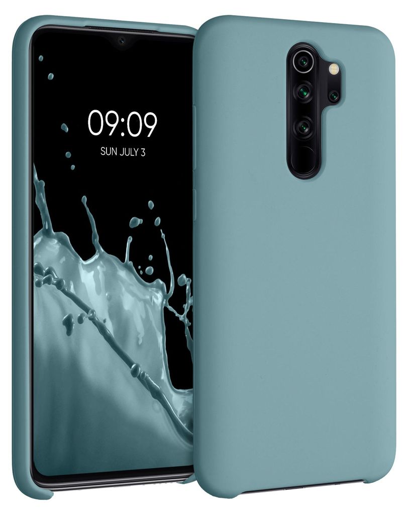 kwmobile Handyhülle für Xiaomi Redmi Note 8 Pro Hülle - Case Silikon - Kabelloses Laden - Schutzhülle Cover in Arctic Night