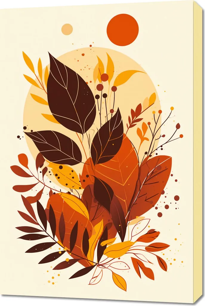 Quadro 60x90 cm Autunno Moderno: Il Volto Colorato per Soggiorno - 1