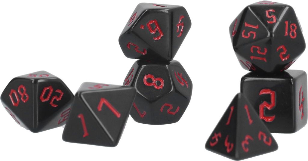 7pcs Polyhedral Dice Acryl DND Game Toys for Table Playing GameRed