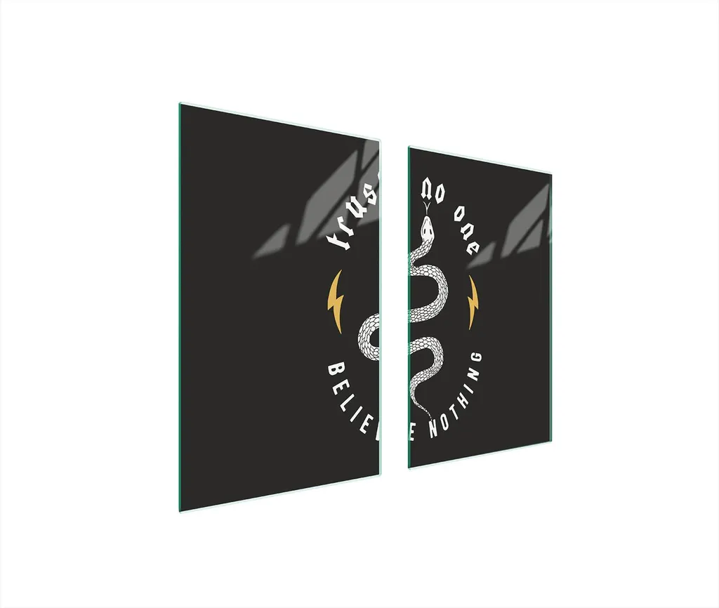 Copri Piano Cottura 75x52 Snake Nero | Tagliere in Vetro Design Moderno