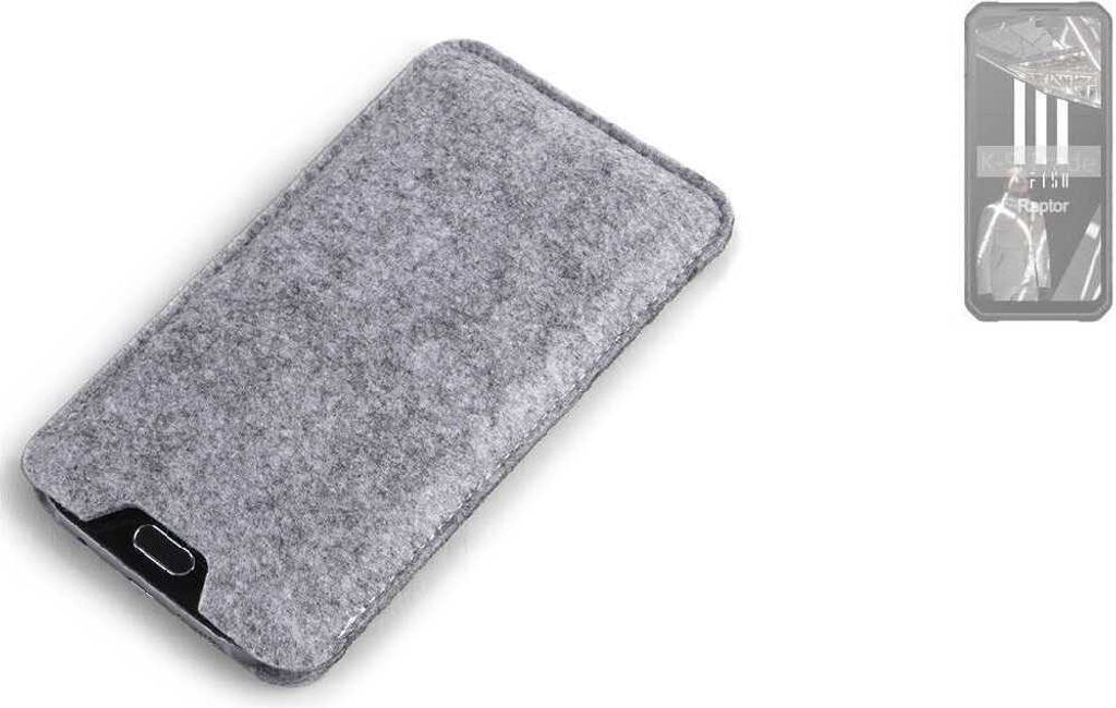 K-S-Trade Filz Handyhülle kompatibel mit iiiF150 Raptor Schutzhülle Filztasche Filz Tasche Case Sleeve Handy Hülle Filzhülle grau