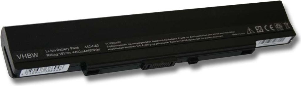 vhbw Akku kompatibel mit Asus U53JC-XX108V, U53JC-XX086V, U53JC-XX049X Notebook (4400 mAh, 15 V, Li-Ion)