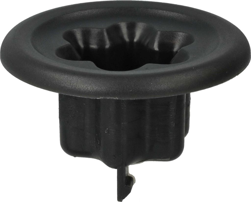 A black plastic coupling cap for a kitchen machine.
