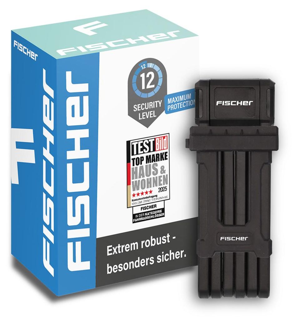 FISCHER Faltschloss PROTEC PLUS+ - Länge 85cm mit Halter