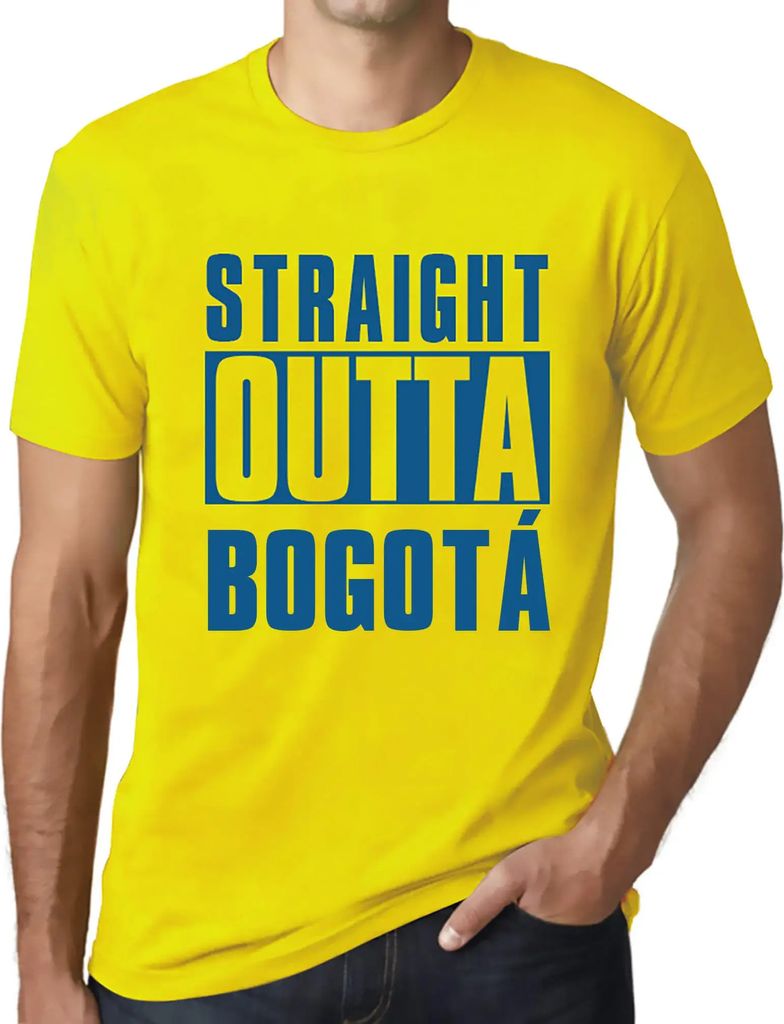 Herren Grafik T-Shirt Straight Outta Bogotá Öko-Verantwortlich Vintage Jahrgang Kurzarm Lustige Druck Geburtstag Geschenk Mann