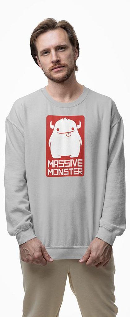 D&B Design Uni Pullover SWEB00024 Monster HellGrau-Größe XL