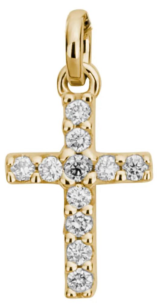 LYOMI Gold Anhänger Kreuz 0,14ct lab-grown Diamant – Produktbild 