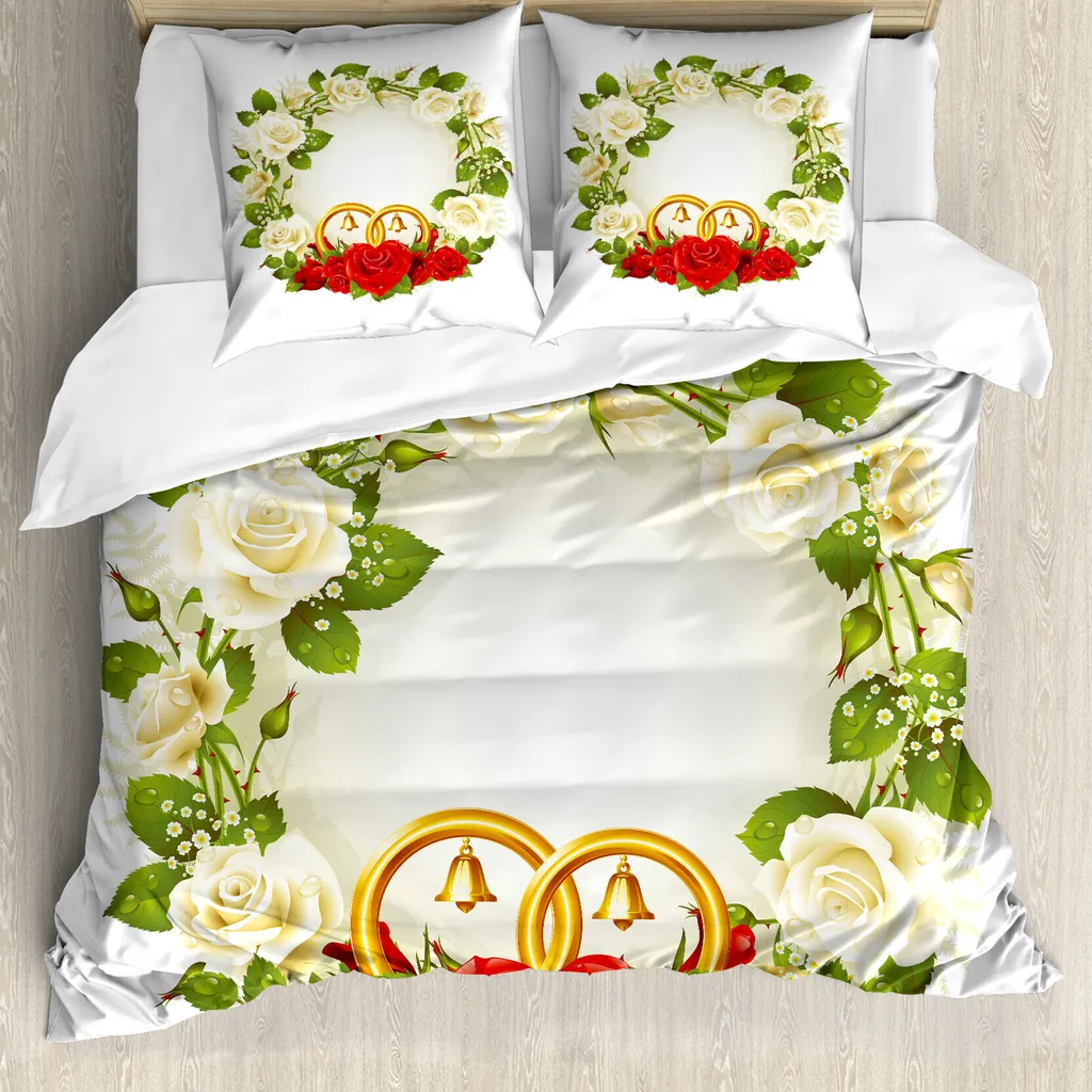 Set Copripiumino Matrimoniale Rose Rosse 200x200 cm ABAKUHAUS