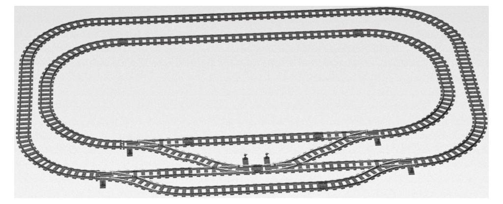 Klemmbausteine Schienenkreis XL, City Schienen Set, kompatibel mit Klemmbausteinen, großes Eisenbahn Erweiterungspaket, robustes Schienenset für ...