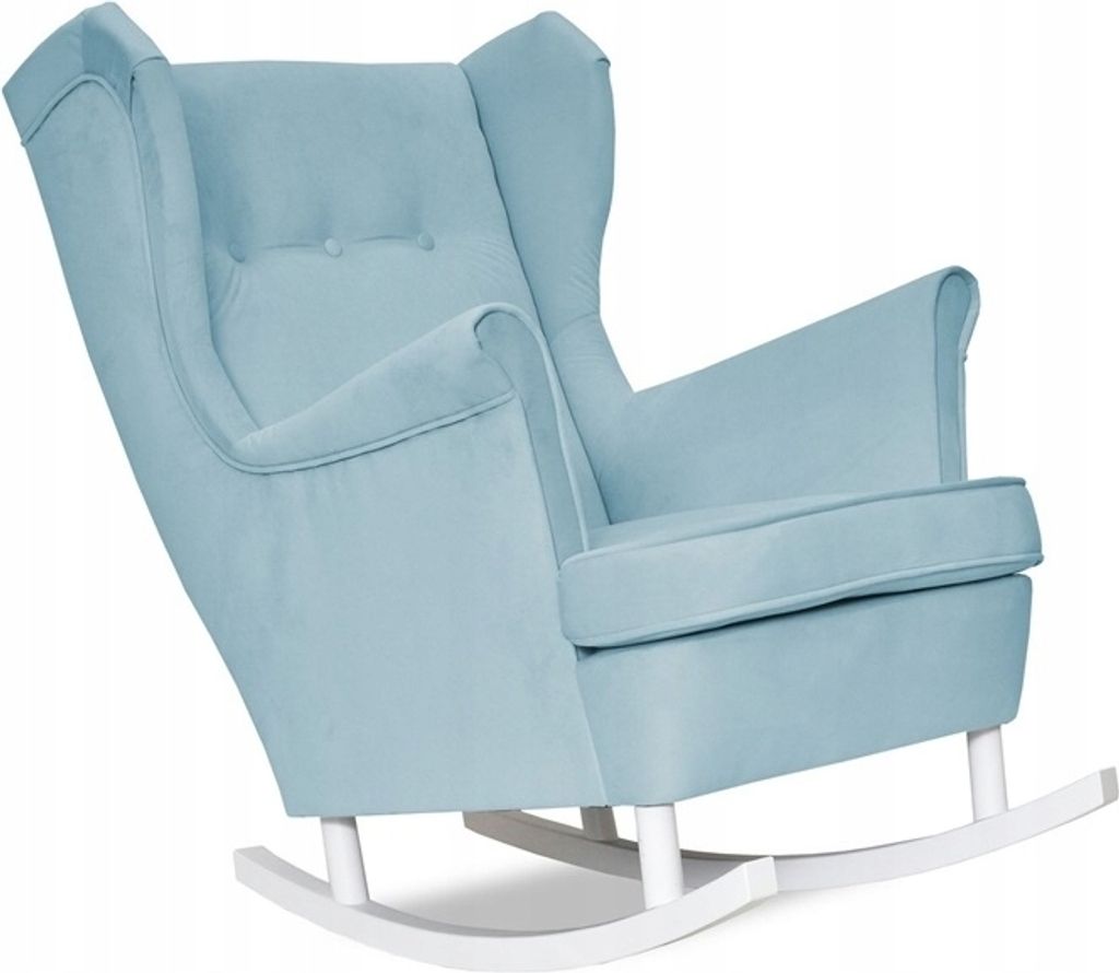 Kaiser Möbel Ohrensessel Sessel + Kufen Pastellblau Skies