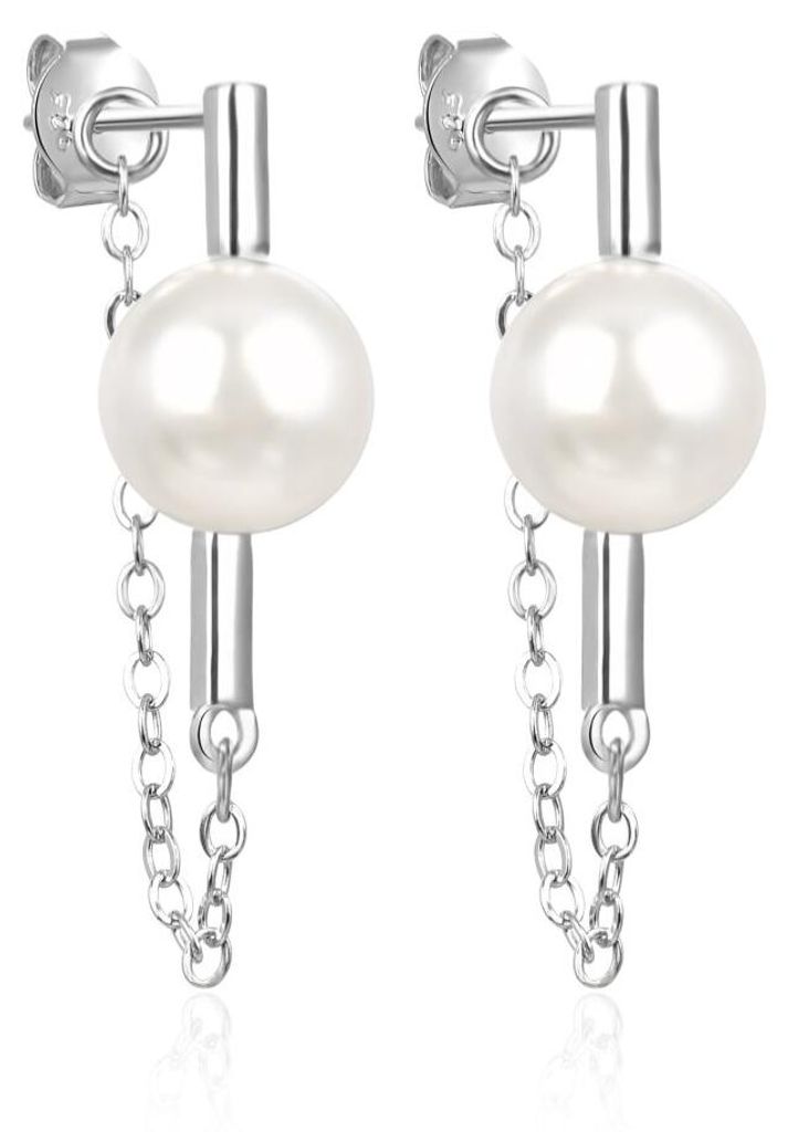 Agato Silver Dangle Earrings With Freshwater Pearl