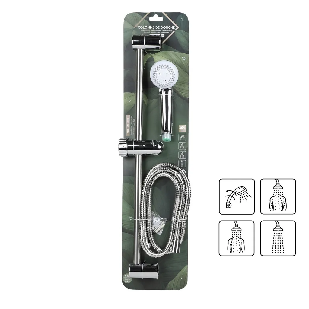 Kit Doccia DOCHTMANN Cromo Deluxe - 3 Getti + Flessibile Acciaio 1.5m