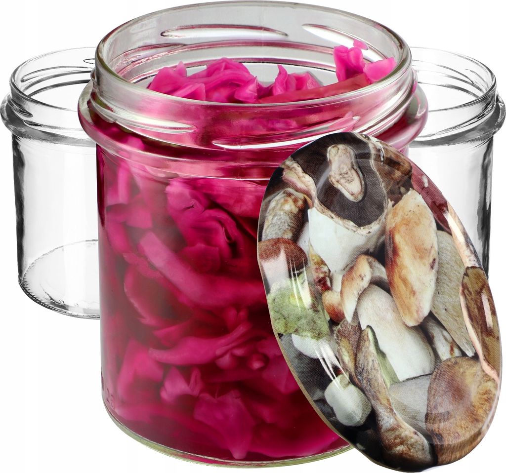 Fydun 48 Pcs Pots à Confiture Avec Couvercle Rouge Verre 230 Ml 112255