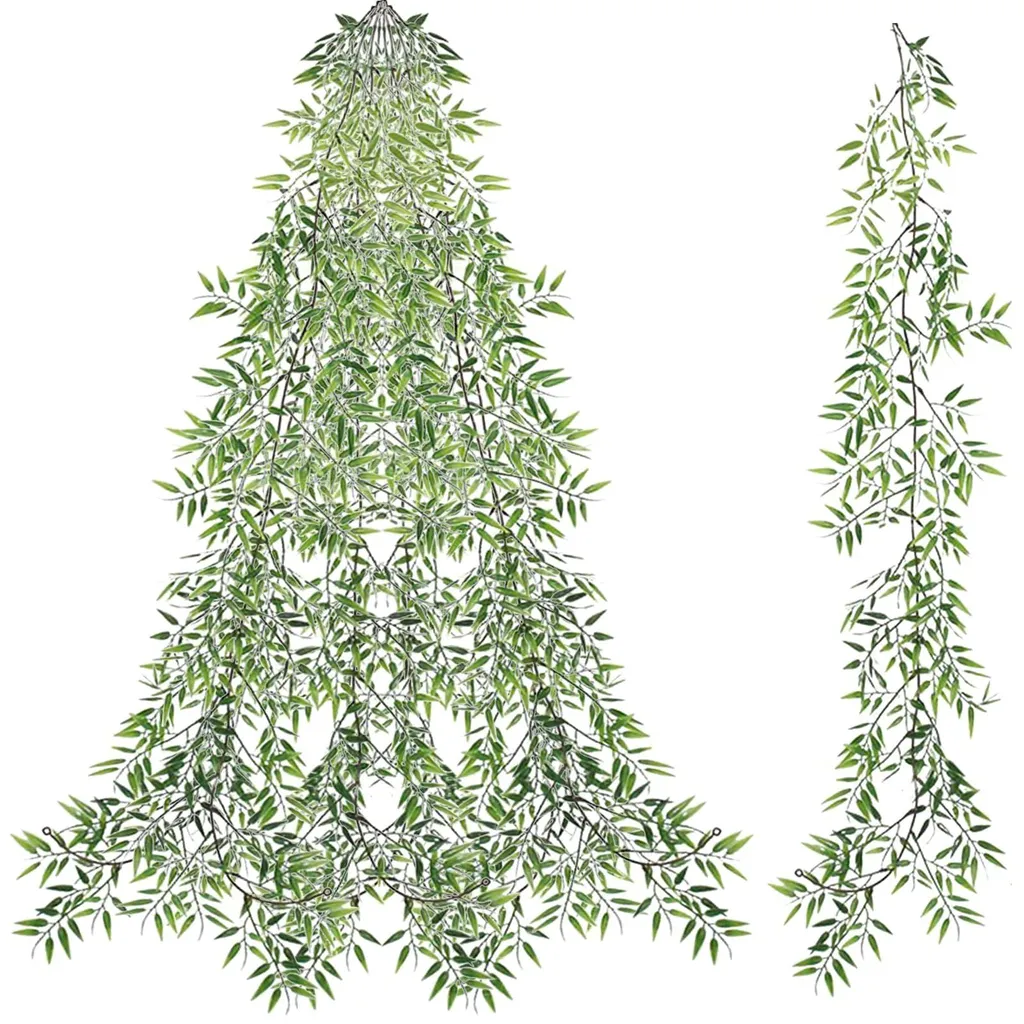 Plante Artificielle Tombante Bambou 180cm PVC Haute Densité Lot x2