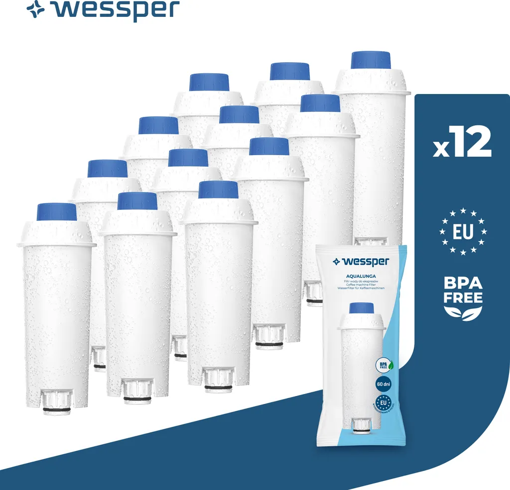 Filtro Acqua Wessper Delonghi DLSC002 SER3017 - Set 12 Pezzi Convenienza