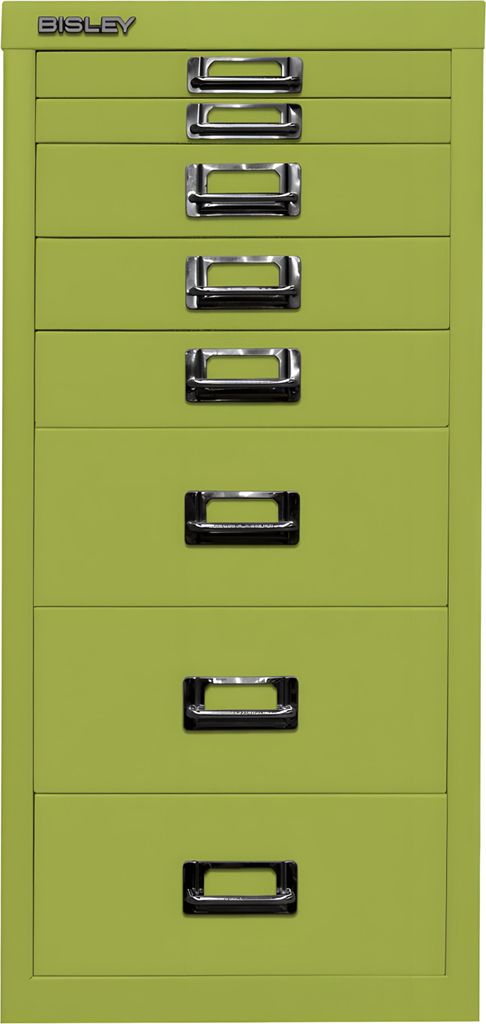 BISLEY MultiDrawer L298 Schubladenschrank grün 8 Schubladen 27,8 x 38,0 x 59,0 cm