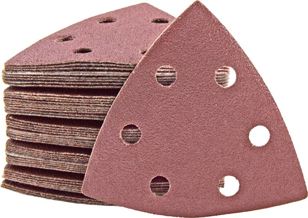 MioTools Fox Klett-Schleifblätter, 93 mm, 6-Loch, f. Deltaschleifer, Normalkorund (50 Stk.) K40