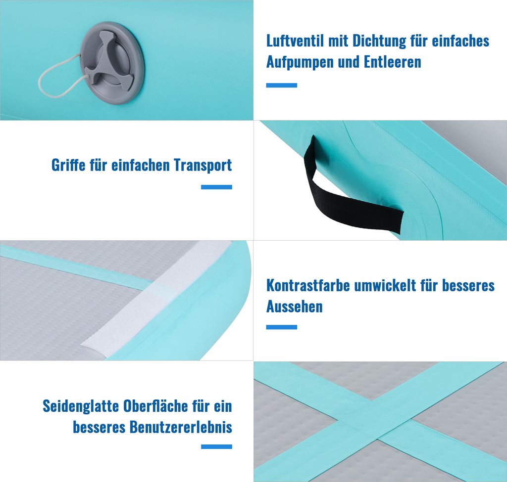 Crenex 300×100×20 cm zelená Nafukovací gymnastická podložka Obrázek produktu 13