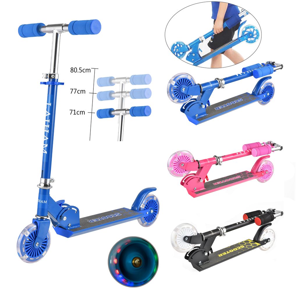 Kinderroller LED Wheels Roller für Kinder Kickscooter Tretroller Klappbar Sport 