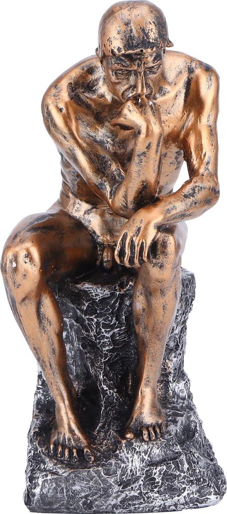 Denkerstatue im europ?ischen Stil, Harzfigur, Charakterskulptur, Dekoration fš¹r Zuhause, Bš¹ro oder Bš¹cherregal, Kupferfarben