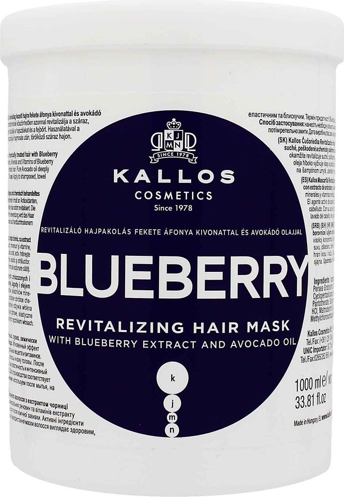 Kallos KJMN Blueberry Revitalising Mask 1000ml, 1000 ml, Produktbild 