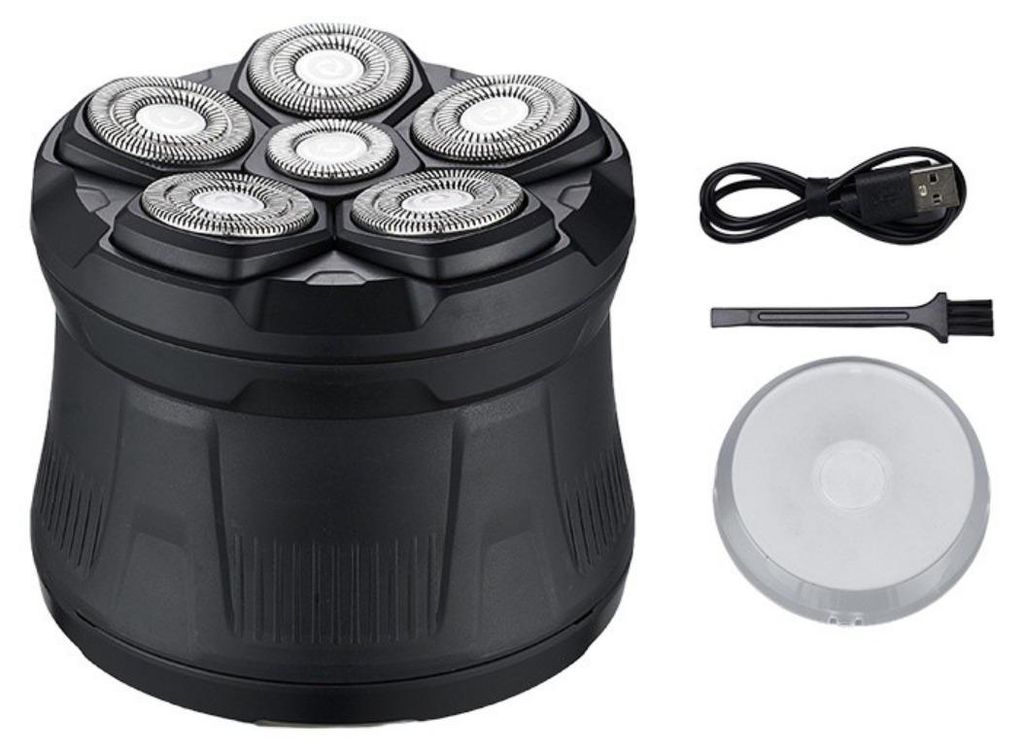 INF 7-Kopf Elektrorasierer ABS IPX5 Nass und Trocken 1200mAh Kopf und Bart Schwarz