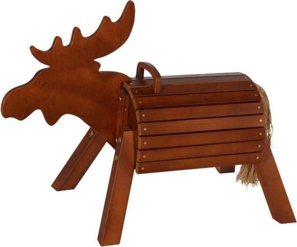 Goki Holz Gartenspielzeug Elch Ole - Sitzhöhe 50 cm - wetterfest