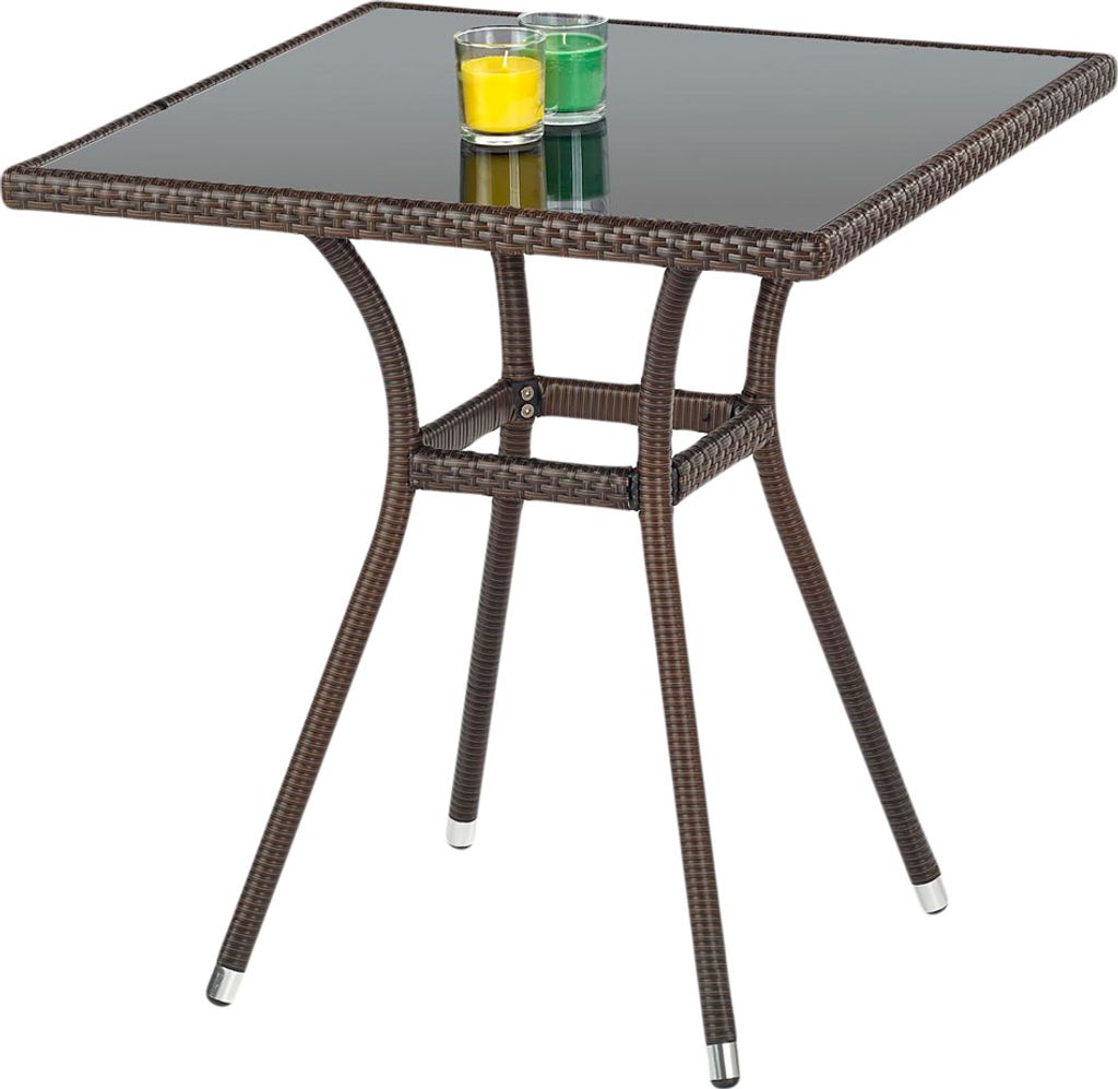 Halmar | Balkontisch - Garten Tisch - Mobil - Glasplatte - Produktbild 