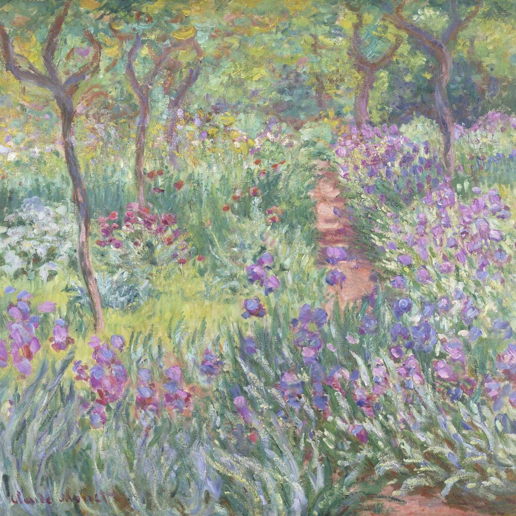 Plakat 40x40cm Der Garten des Künstlers in Giverny, Monet Vintage