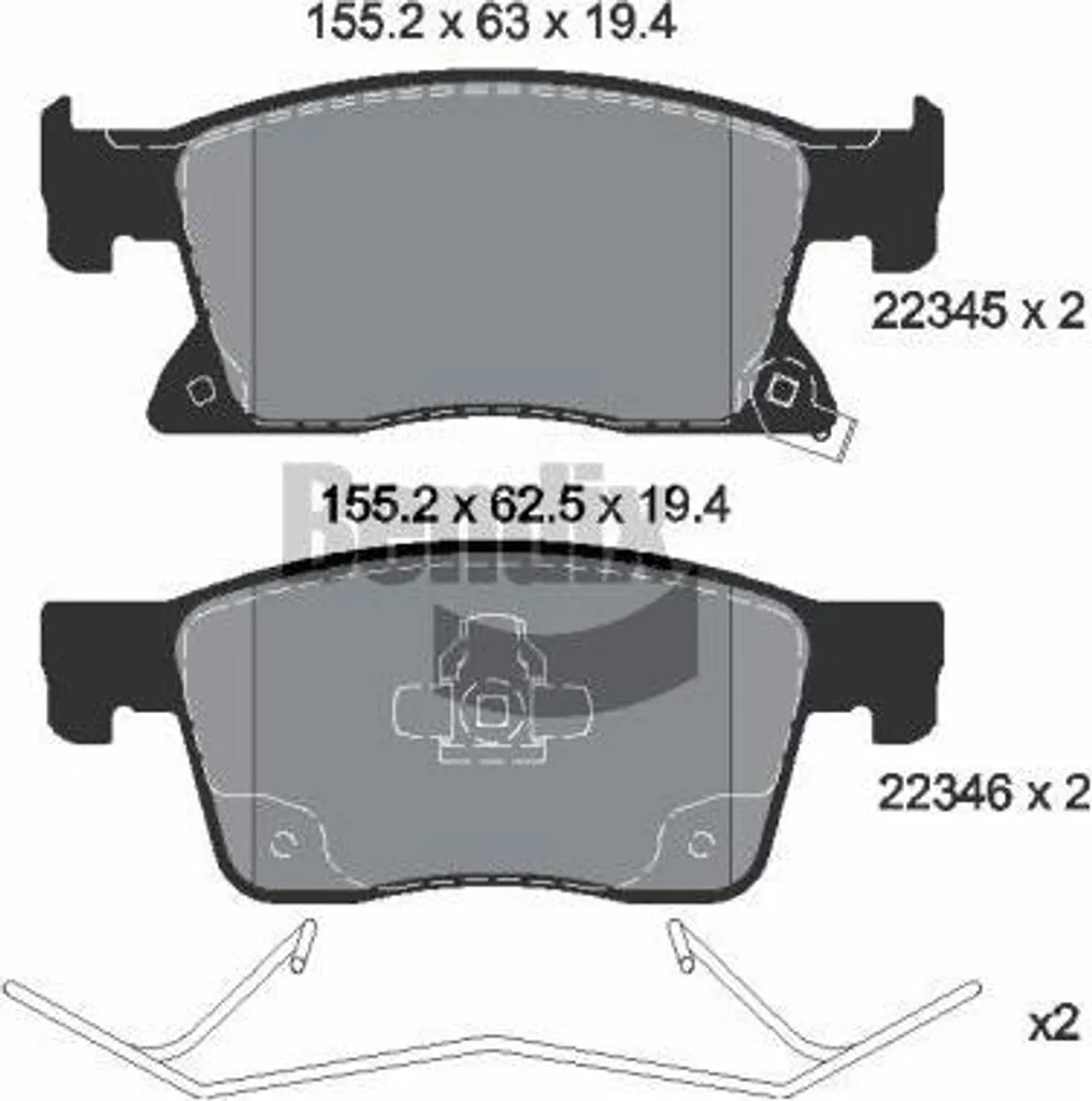 Plaquettes de frein à disque BENDIX BPD1403 pour système OE 13478301