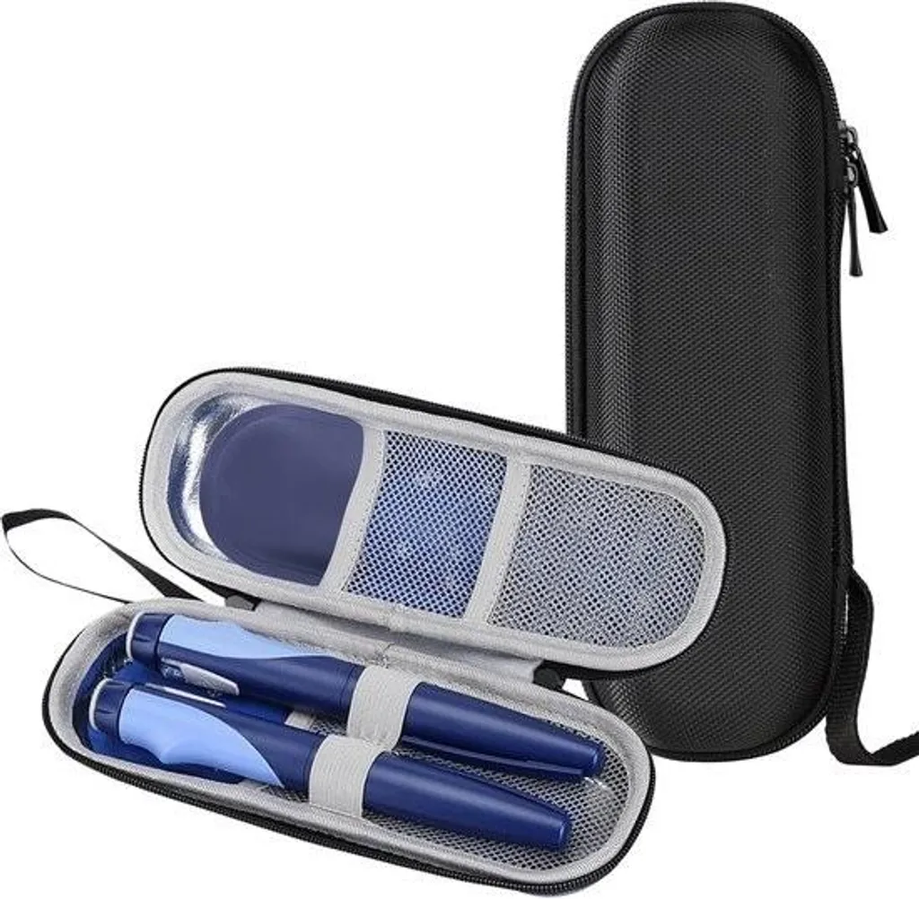Trousse à insuline rigide isotherme 2 compartiments pour le voyage
