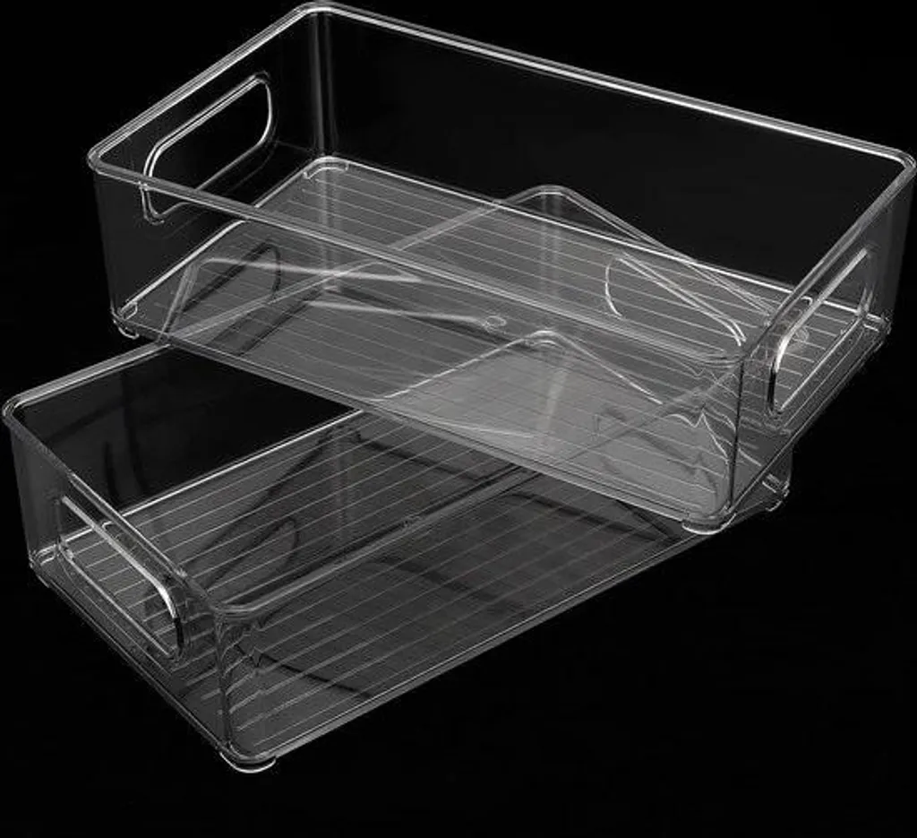 Organisateurs de réfrigérateur empilables et transparents - Pack de 6