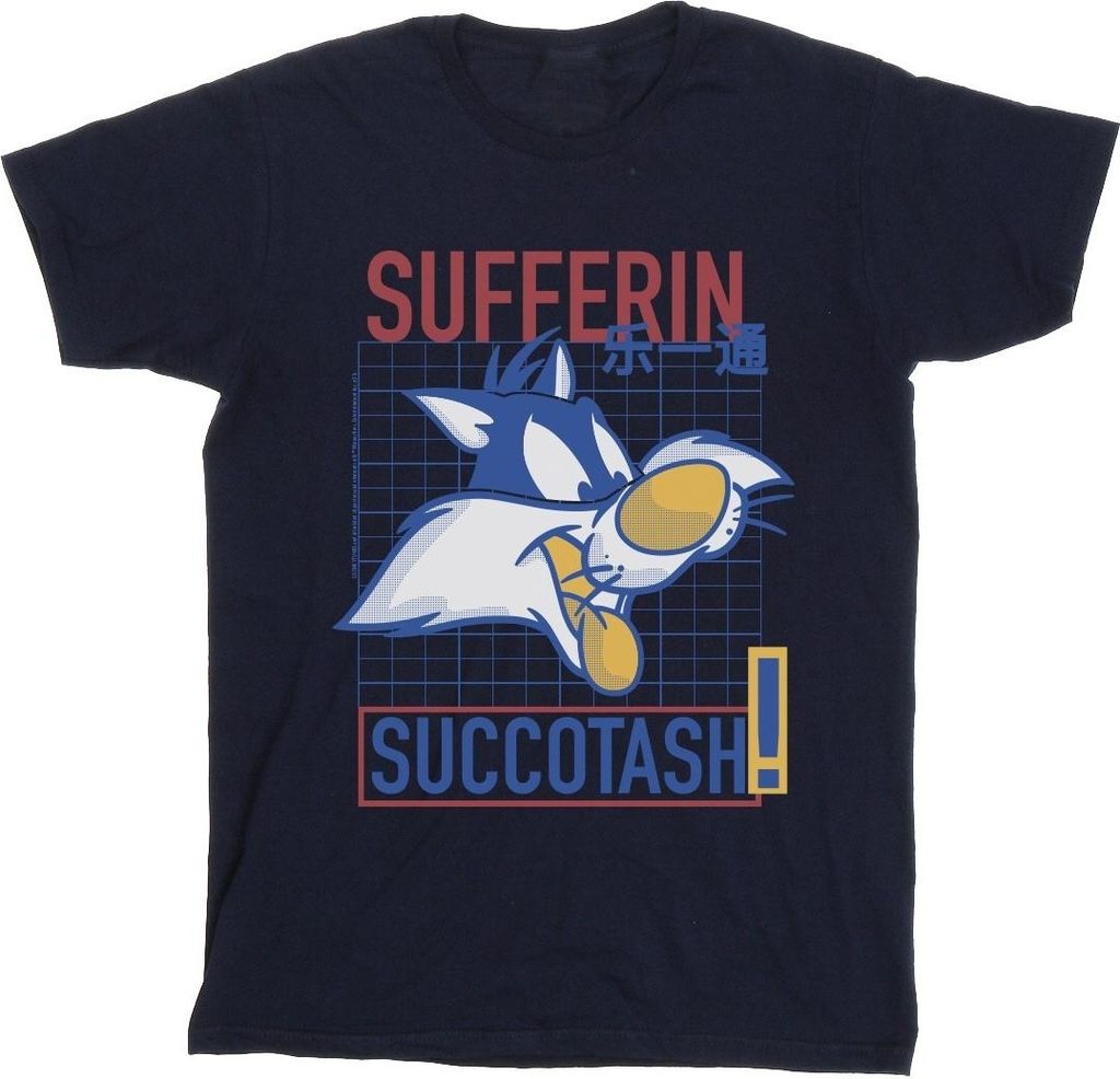 Looney Tunes - "Sufferin Succotash" T-Shirt für Herren BI35203 (XL) (Marineblau)