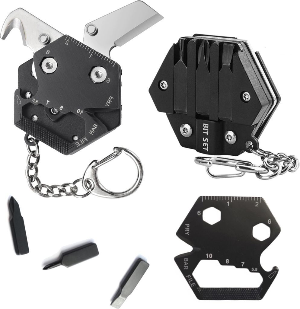 14 in 1 EDC Schlüsselbund - Multitool - Multifunktionswerkzeug