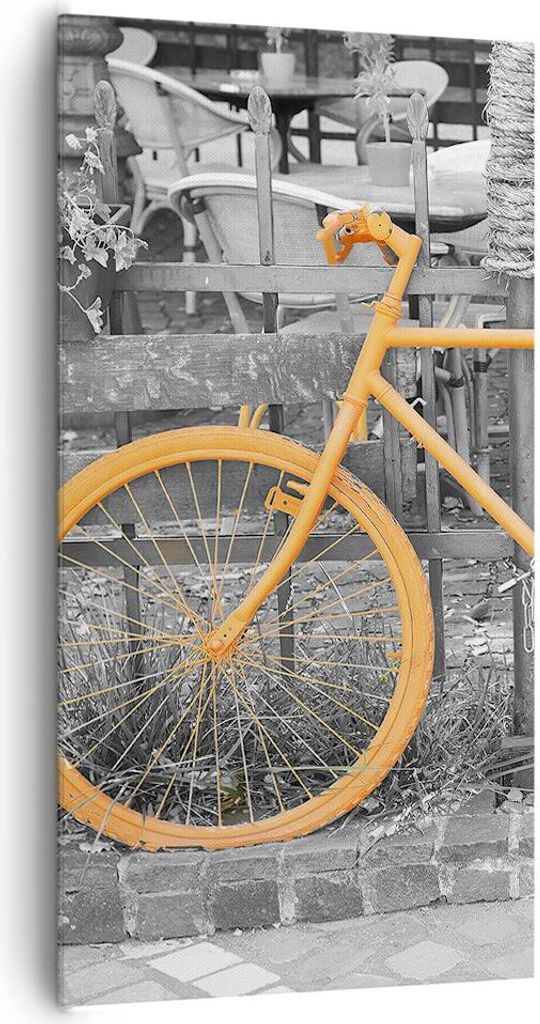 Bild auf Leinwand - Leinwandbild - Fahrräder Sport Verkehr alt - 65x120cm - Wand Bild - Wanddeko - Leinwanddruck - Bilder - Kunstdruck - Wanddekor...