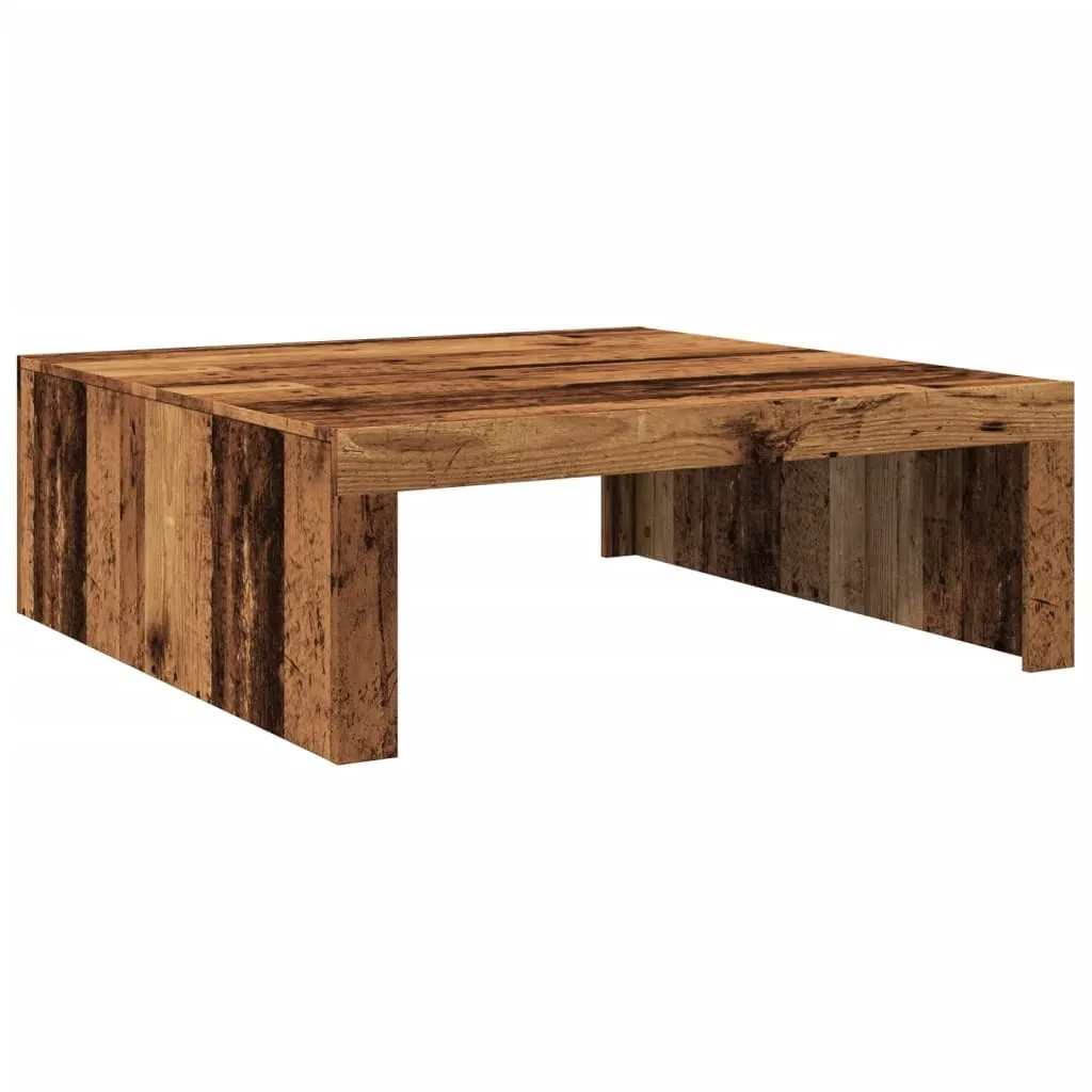 Tavolino Basso Design 100x100 Legno Recuperato - Loft Industrial Chic