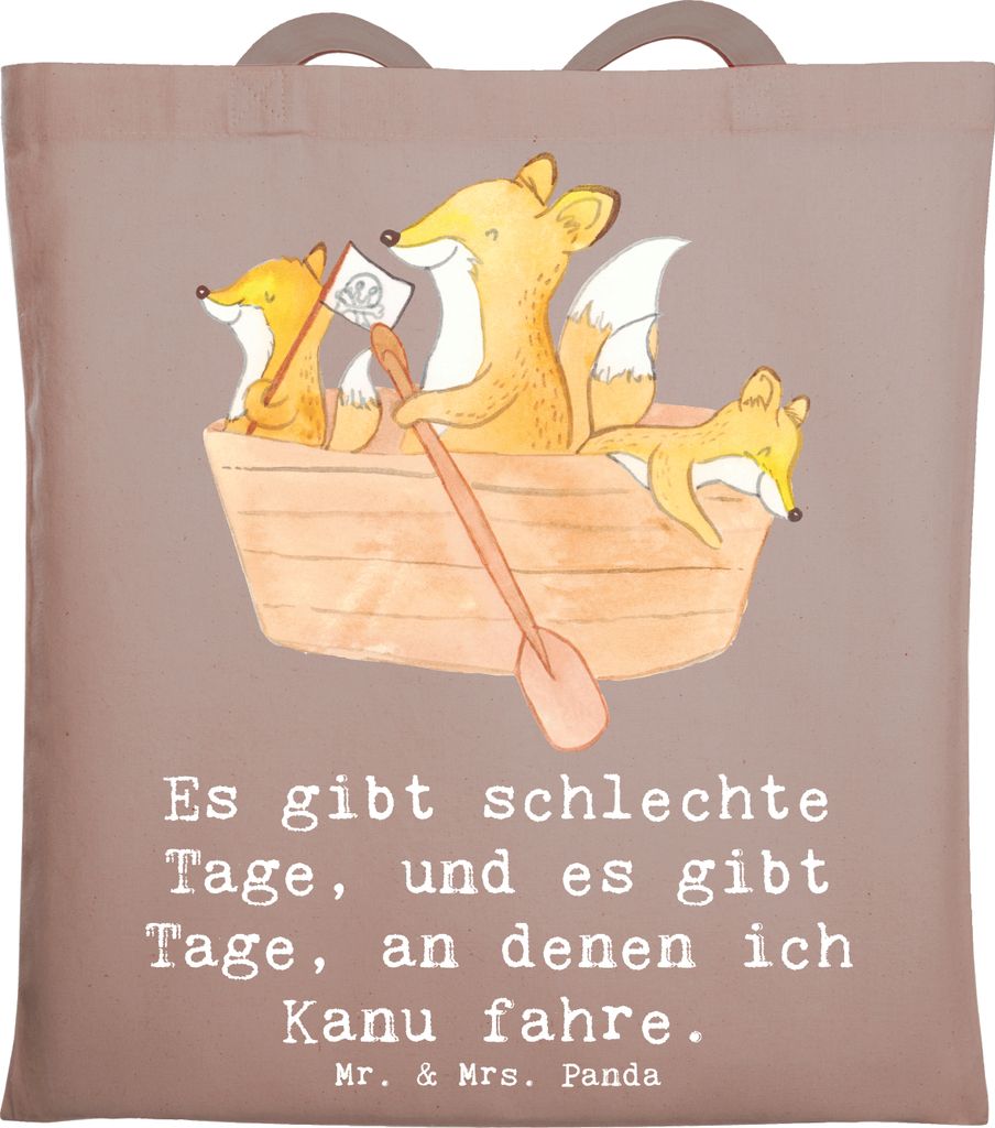 Mr. & Mrs. Panda Einkaufstasche Fuchs Kanufahren - Braun Produktbild 