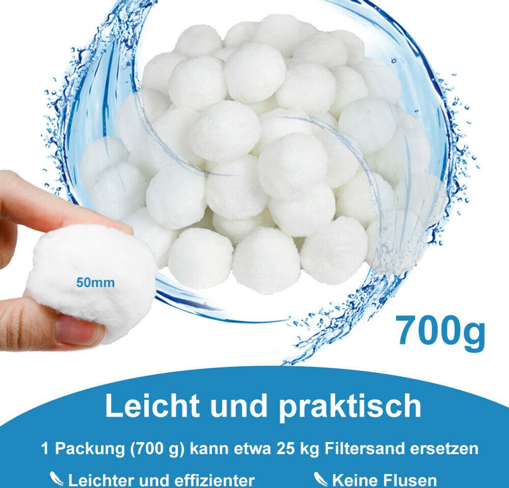 UISEBRT 700g Filter Balls Ersetzen 25 kg Filtersand Produktbild 4