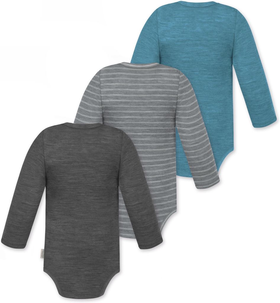 normani 3er Pack Baby Merino Langarmbody