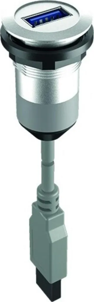 Adaptateur USB 3.0 Encastrable RONTRON-R-JUWEL avec Câble Argent 150cm