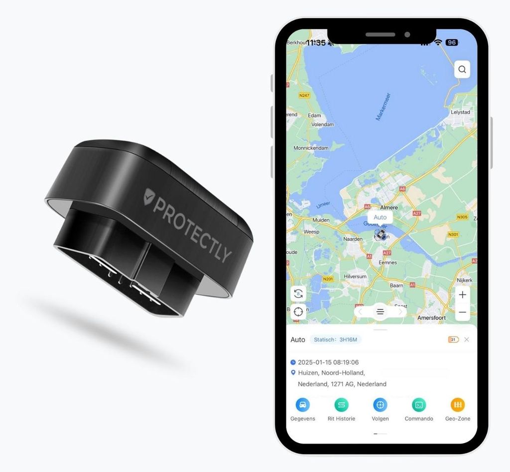 Protectly® OBD GPS Tracker Auto – ohne Abo, 10 Jahre SIM, Produktbild 