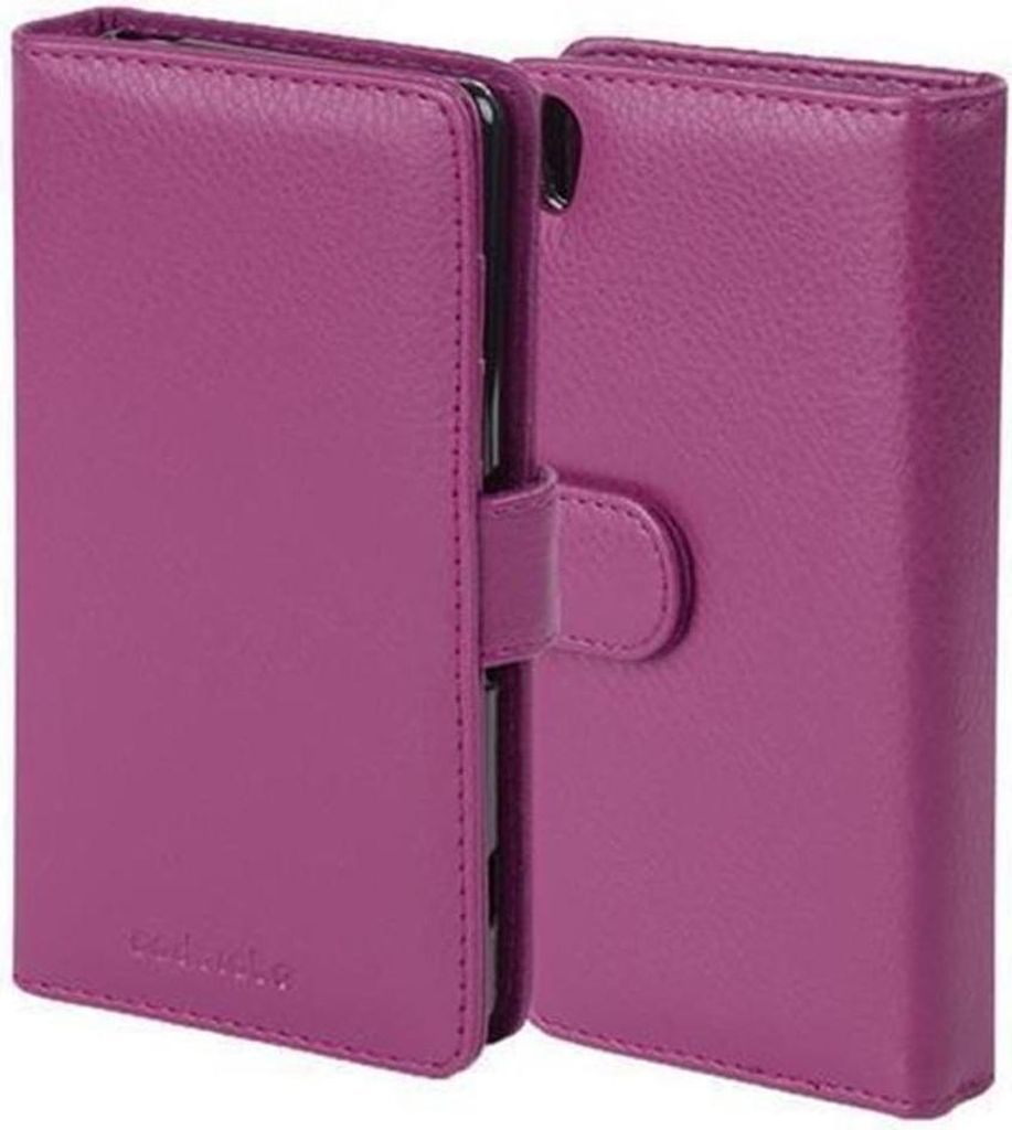 Cadorabo Hülle für Sony Xperia Z5 PREMIUM in Lila Backcover Handy Schutz Hülle Book Case Booklet Kartenfächer