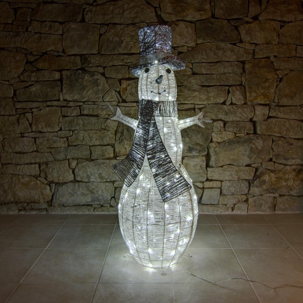 DECOLED Svítící sněhulák 107cm, ledově bílý Obrázek produktu 