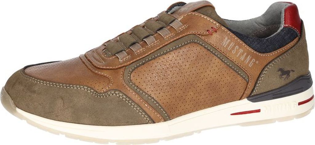 Mustang Herren Sneaker Schnürschuh Slipper Slip-on rutschfest bequem 4154-401, Größe:44 EU, Farbe:Braun
