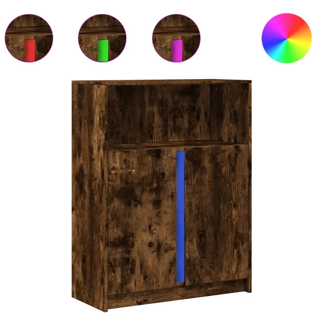 Mobile SYFAX™ 77x34x100 Rovere Fumo con LED | Credenza Salvaspazio
